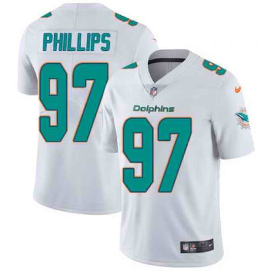 Nike Dolphins #97 Jordan Phillips White Mens Stitched NFL Vapor Untouchable Limited Jersey